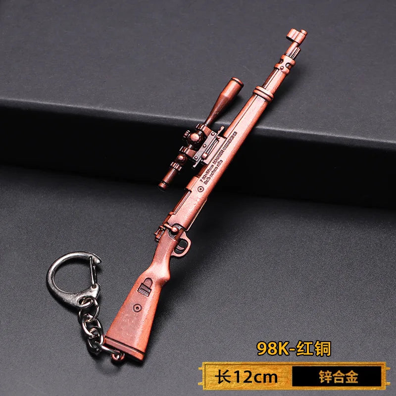 1pc Toy Gun Keychain, Alloy Toy Gun Model Pendant Car Key Chain Car Key Ring Gift For Men Boys