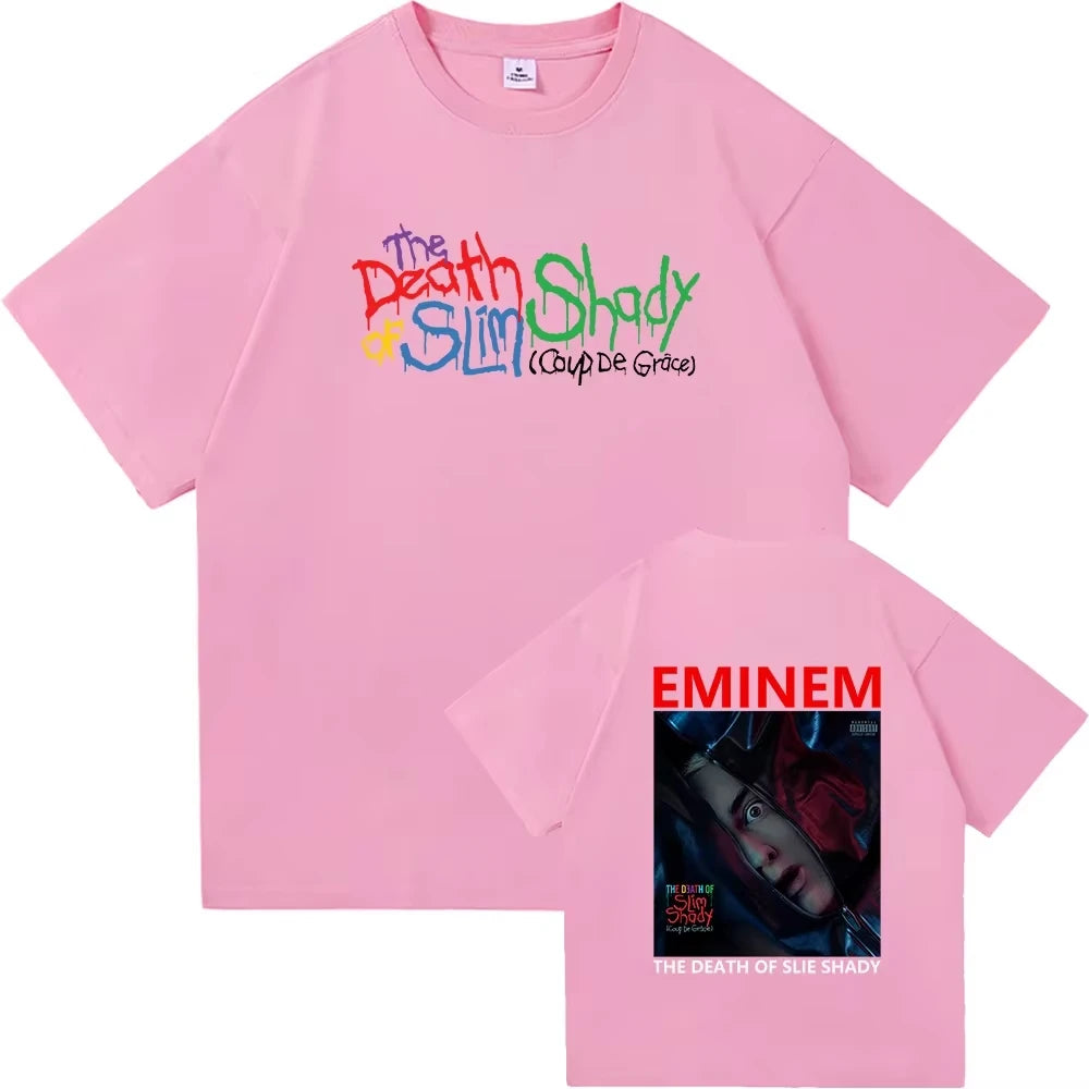 Eminem The Death of Slim Shady T Shirt Fashion Women Aesthetic Graphic T-Shirt Unisex High Quality Retro Tees Shirts