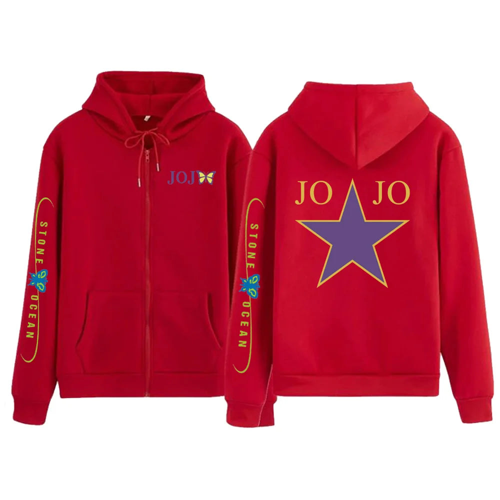 Anime Jojo's Bizarre Adventure Stone Ocean butterfly Hoodies Loose Unisex Anime Style Hoodie Autumn Spring Top sweatshirt