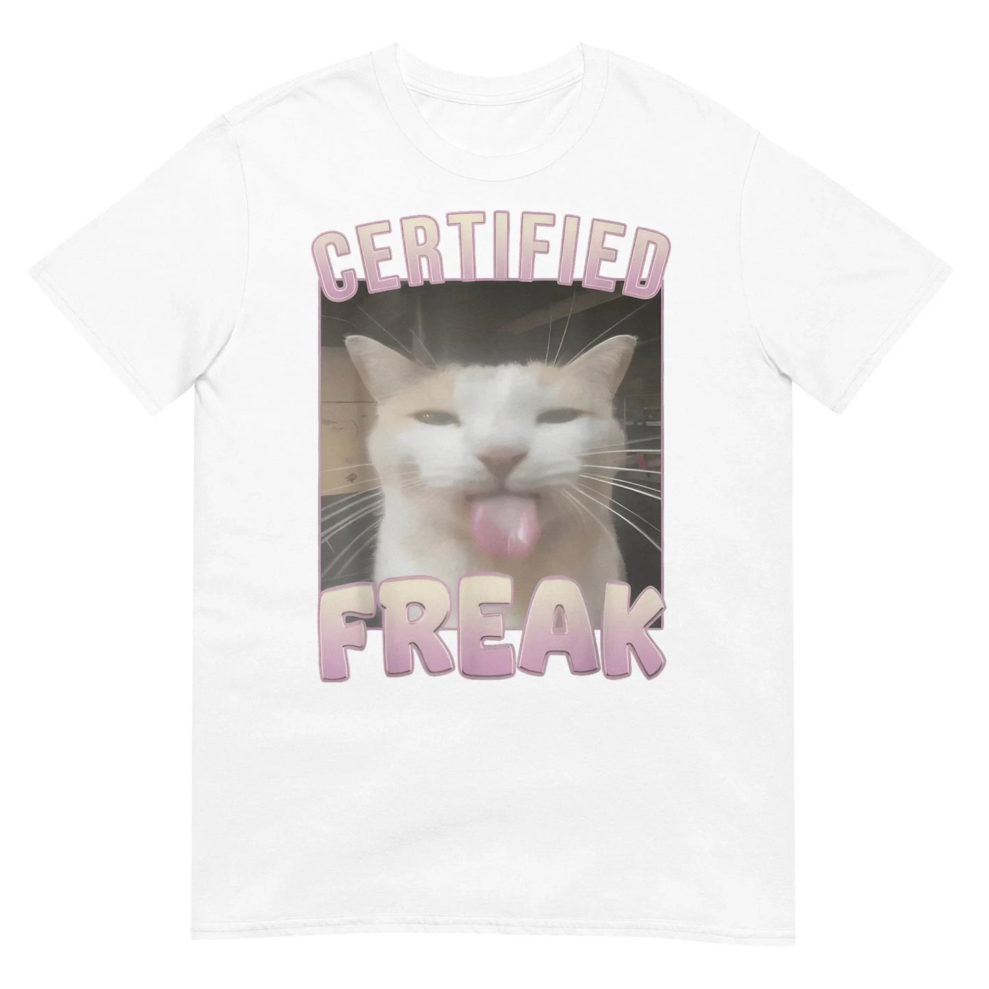 Certified Freak Funny Cat T-shirt Unisex Men Women Opium Merch Fashion Big Size Top Short Sleeve Letter Print Tee S-3xl