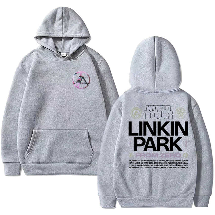 Rock band Linkin Park World Tour Men's Autumn/Winter Hoodie Harajuku Style Fashion Street Warm Long-Sleeved Pullover Clothing