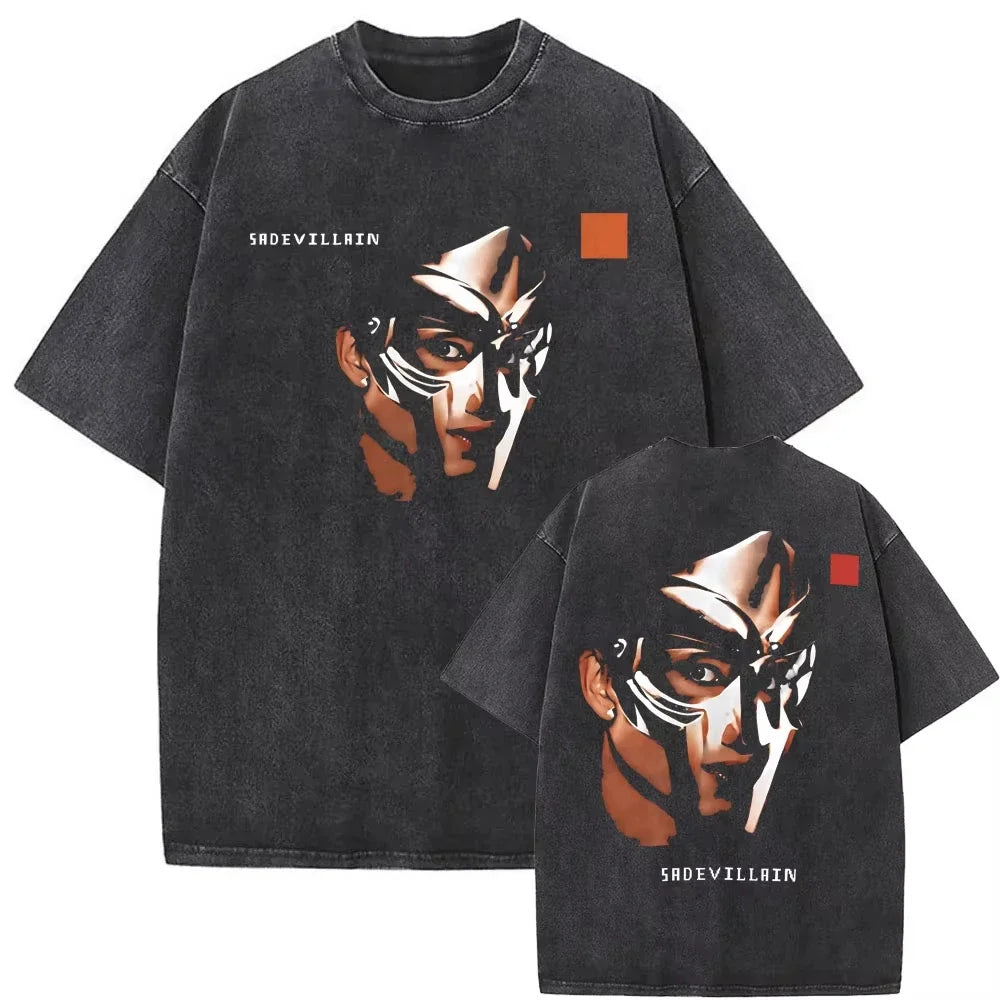 2025 Washed Vintage Rapper Mf Doom MM FOOD Graphic Print Tshirt Men Women Hip Hop Fashion T-shirts Male Casual