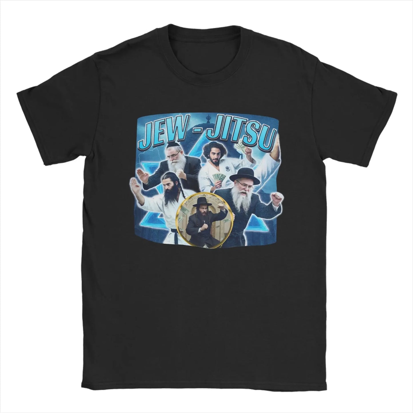 Jew-Jitsu Jewish Meme T-Shirts Men  Funny  Tee Shirt Round Collar Short Sleeve T Shirt  Clothes