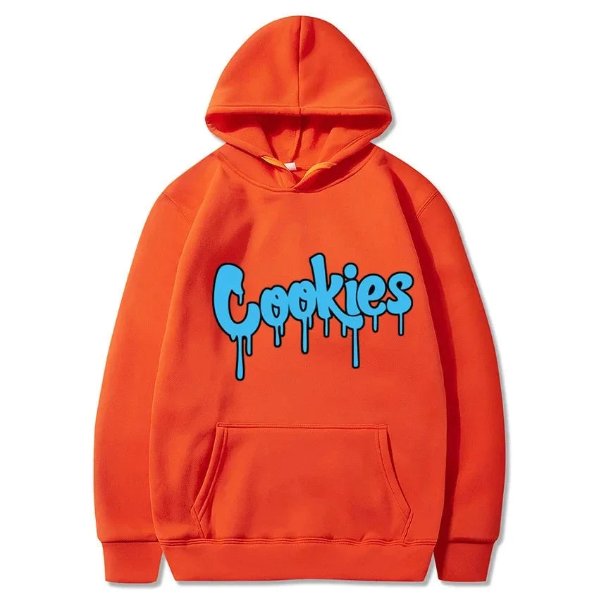 2025 New Fashion Leisure Anime Cookie Print Fleece Men's and Women's Same Style Sports Hoodie