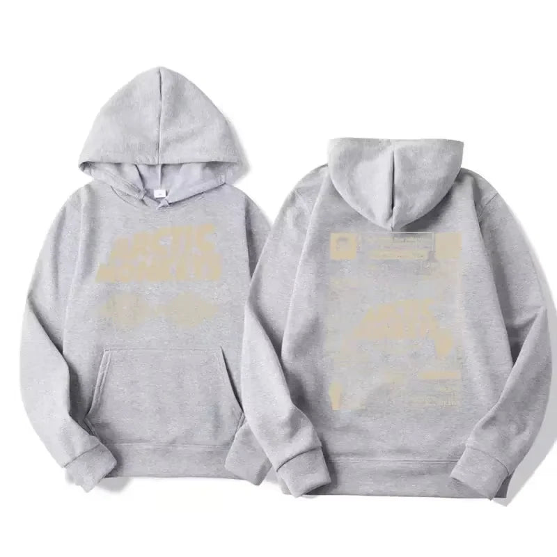 Arctic Monkey retro hoodie Men's pattern print Music album retro cap sweatshirt Hip-hop style hoodie