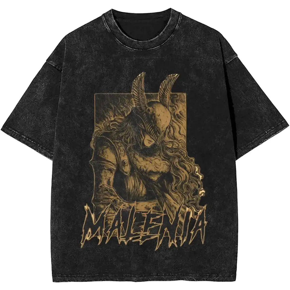 Malenia Blade Of Miquella Washed Short sleeved round neck Y2k shirt Men Clothing New in Top & Tees Mens T-Shirt Camisetas 61352