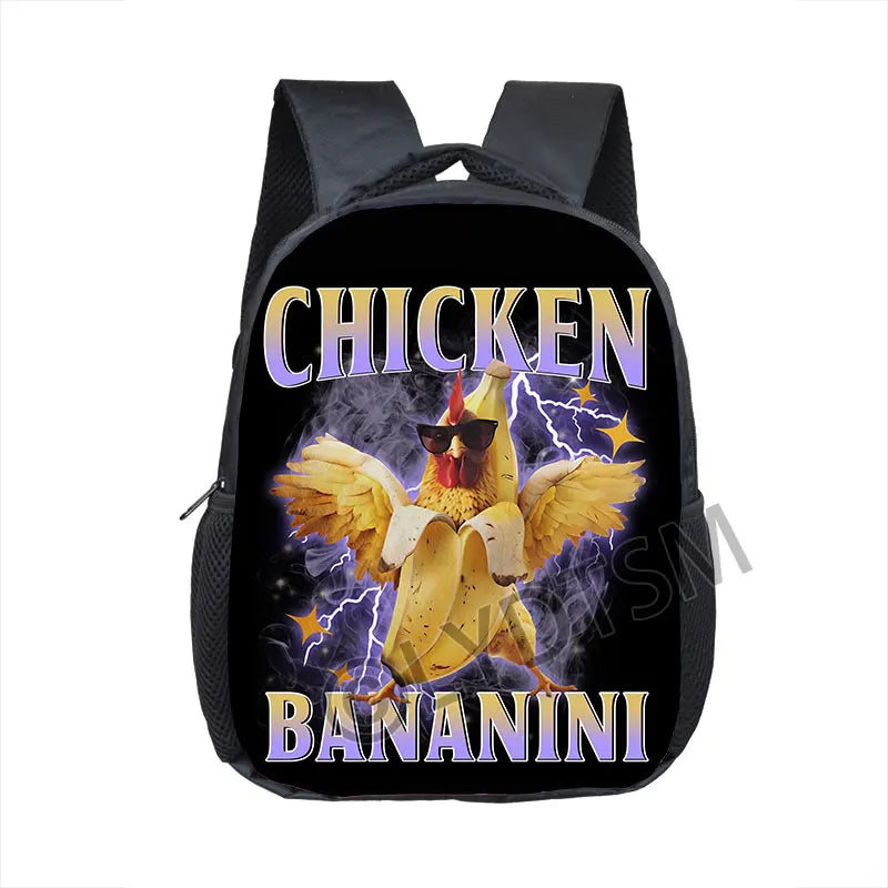 12inch Funny Italian Brainrot Small Backpack for 2-4 Years Old Tralalero Tralala Kids Baby Cartoon School Bags Children Bookbag