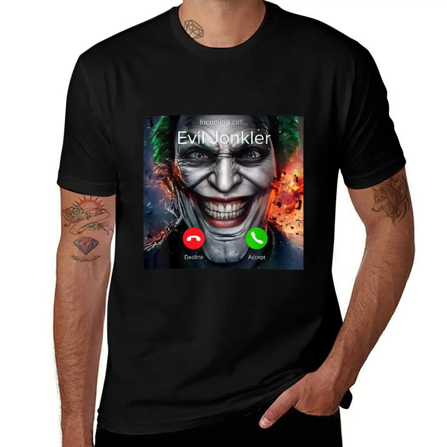 Humor mens cotton men Horror Jonkler shirts Incoming graphic Evil T-Shirt Halloween From Call 100% shirt