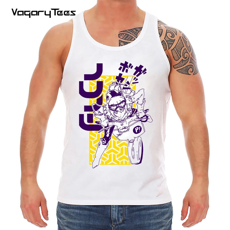 Japanese manga unisex streetwear tank top Fooly cooly FLCL funny anime Vest men new white casual tops homme