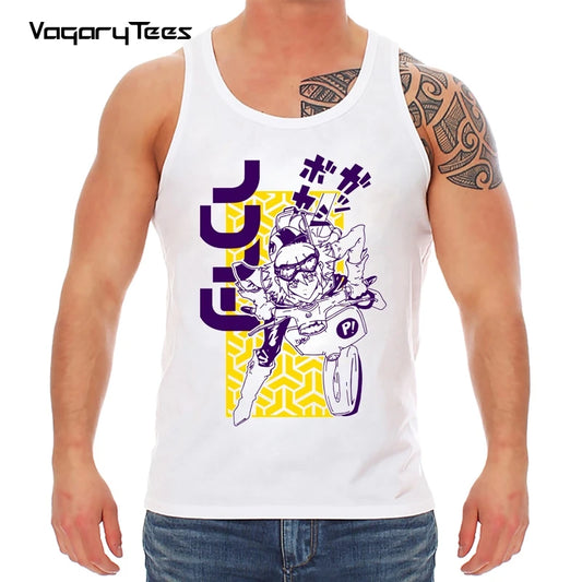 Japanese manga unisex streetwear tank top Fooly cooly FLCL funny anime Vest men new white casual tops homme