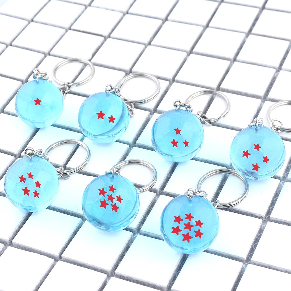 Japanese Cartoons Z 1-7 Stars Goku Star Spherical Keychain Men Car Women Bag Accessories