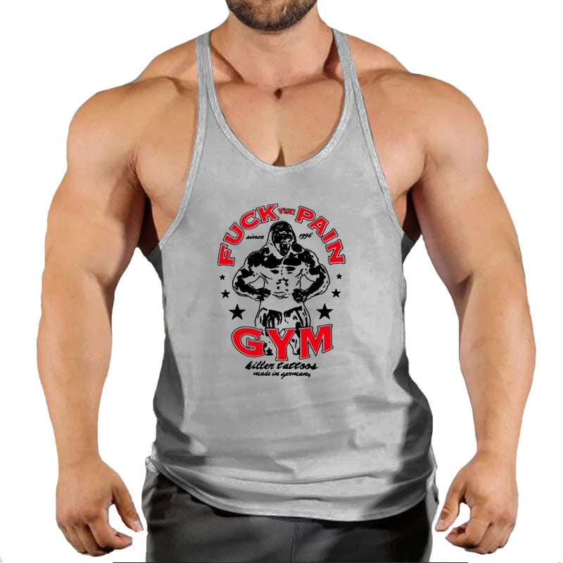 New Arrivals Bodybuilding stringer tank top man Cotton Gym sleeveless shirt men Fitness Vest Singlet sportswear workout tanktop