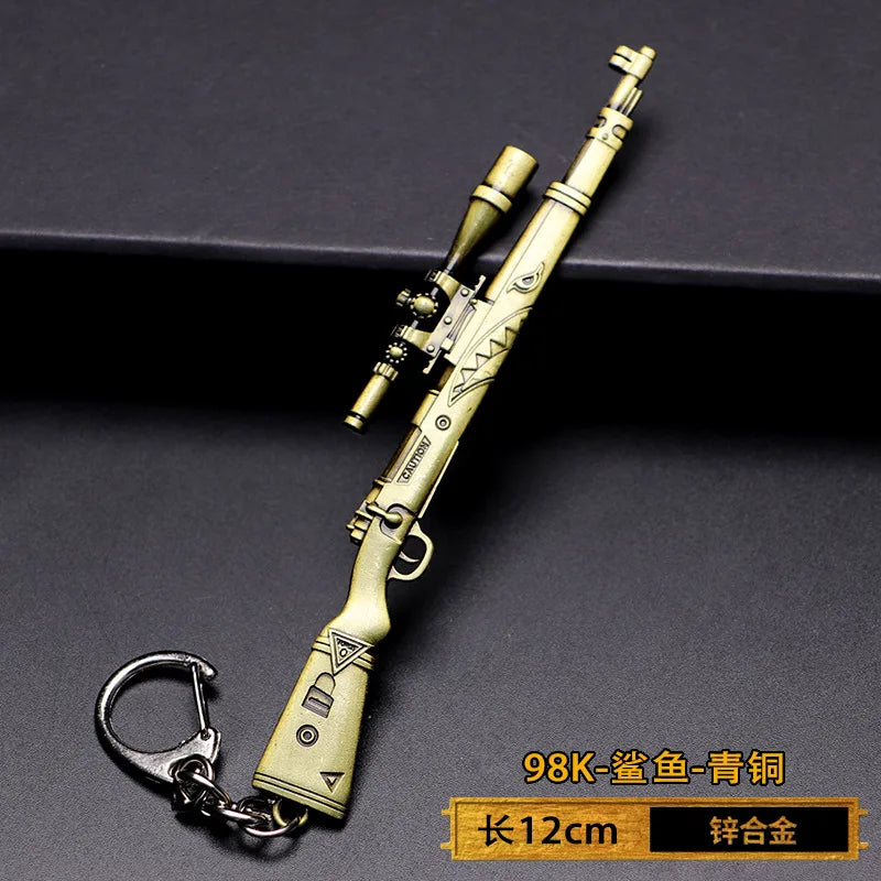 1pc Toy Gun Keychain, Alloy Toy Gun Model Pendant Car Key Chain Car Key Ring Gift For Men Boys