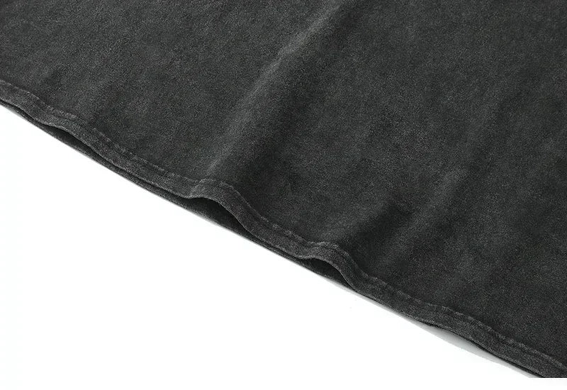 Oasis Band washed retro American street minimalist rock vest print T-shirt high-quality pure cotton Harajuku Y2K top