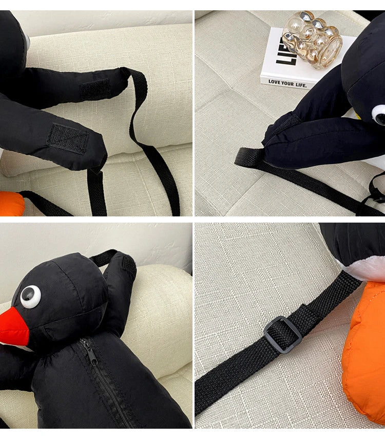 Cartoon Funny Cute Cuddle Penguin Backpack Fashion Personality Plush Doll Bag Children's Bag Shoulder Bag Mini Knapsack Bags