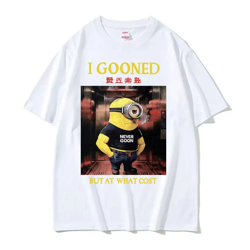 I Gooned But At What Cost Funny Meme Fashion T-shirts Casual Short Sleeve T-shirt Men Women Summer Japanese Streetwear T Shirt