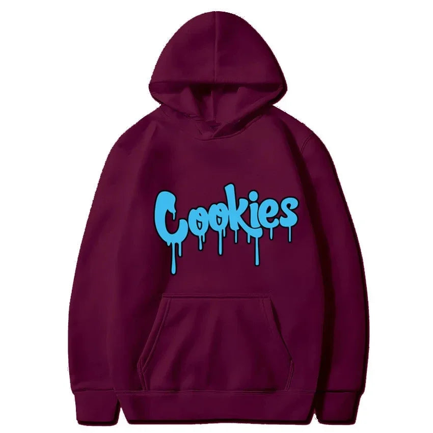 2025 New Fashion Leisure Anime Cookie Print Fleece Men's and Women's Same Style Sports Hoodie