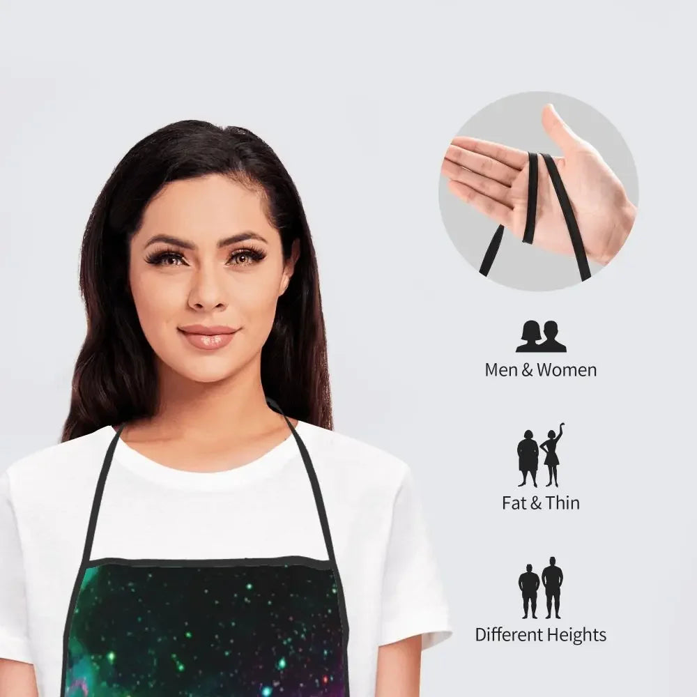 Unisex Space Pizza Cat Meme Bib Apron Adult Women Men Chef Tablier Cuisine for Cooking Kitchen Funny Animal Baking