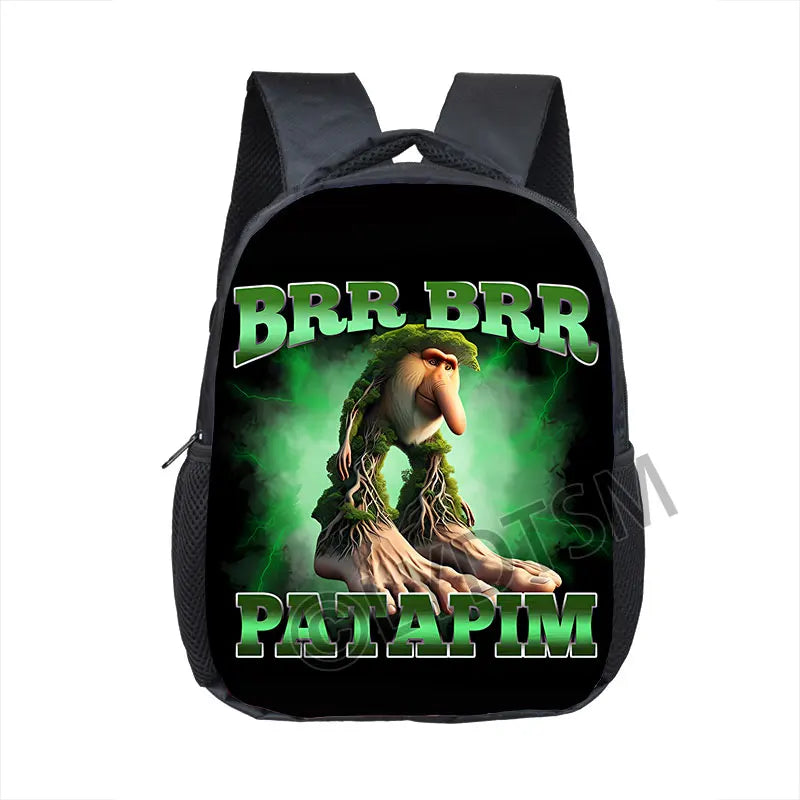 12inch Funny Italian Brainrot Small Backpack for 2-4 Years Old Tralalero Tralala Kids Baby Cartoon School Bags Children Bookbag