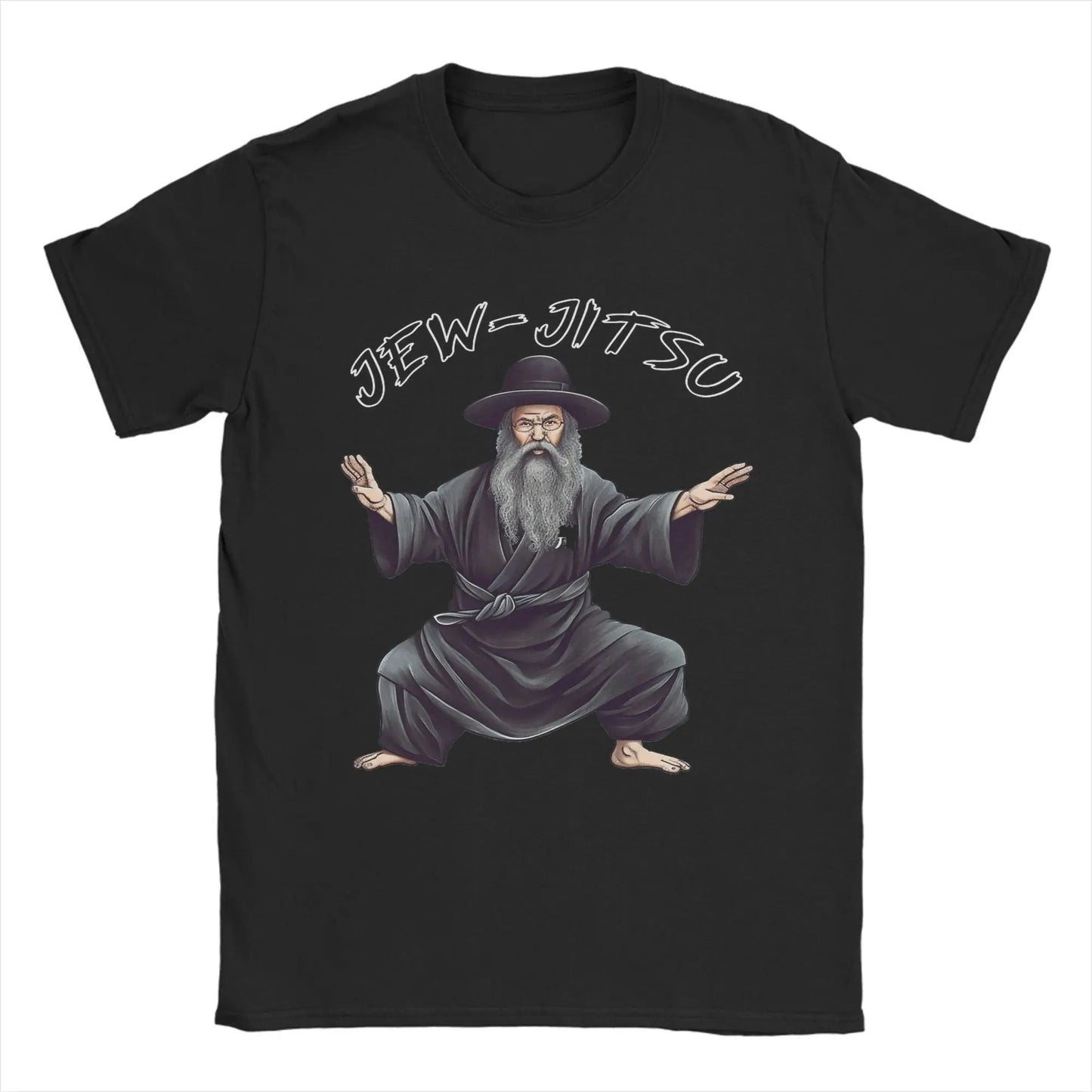Jew-Jitsu Jewish Meme T-Shirts Men  Funny  Tee Shirt Round Collar Short Sleeve T Shirt  Clothes