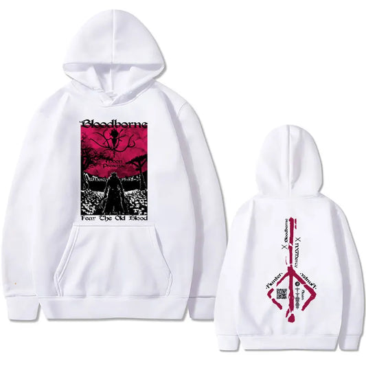 Game Bloodborne Graphic Hoodie Horror Hunter Harajuku Sweatshirt Unisex Casual Oversized Streetwear Men Manga Printed Hoodies