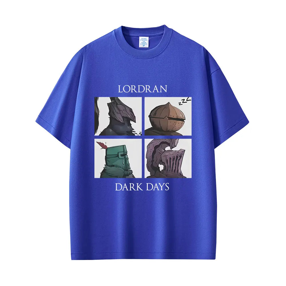 Game Dark Souls Praise The Sun Lordran Dark Days Graphic T Shirt Men Vintage Gothic Rock T-shirt Men's Cotton Crewneck T-shirts