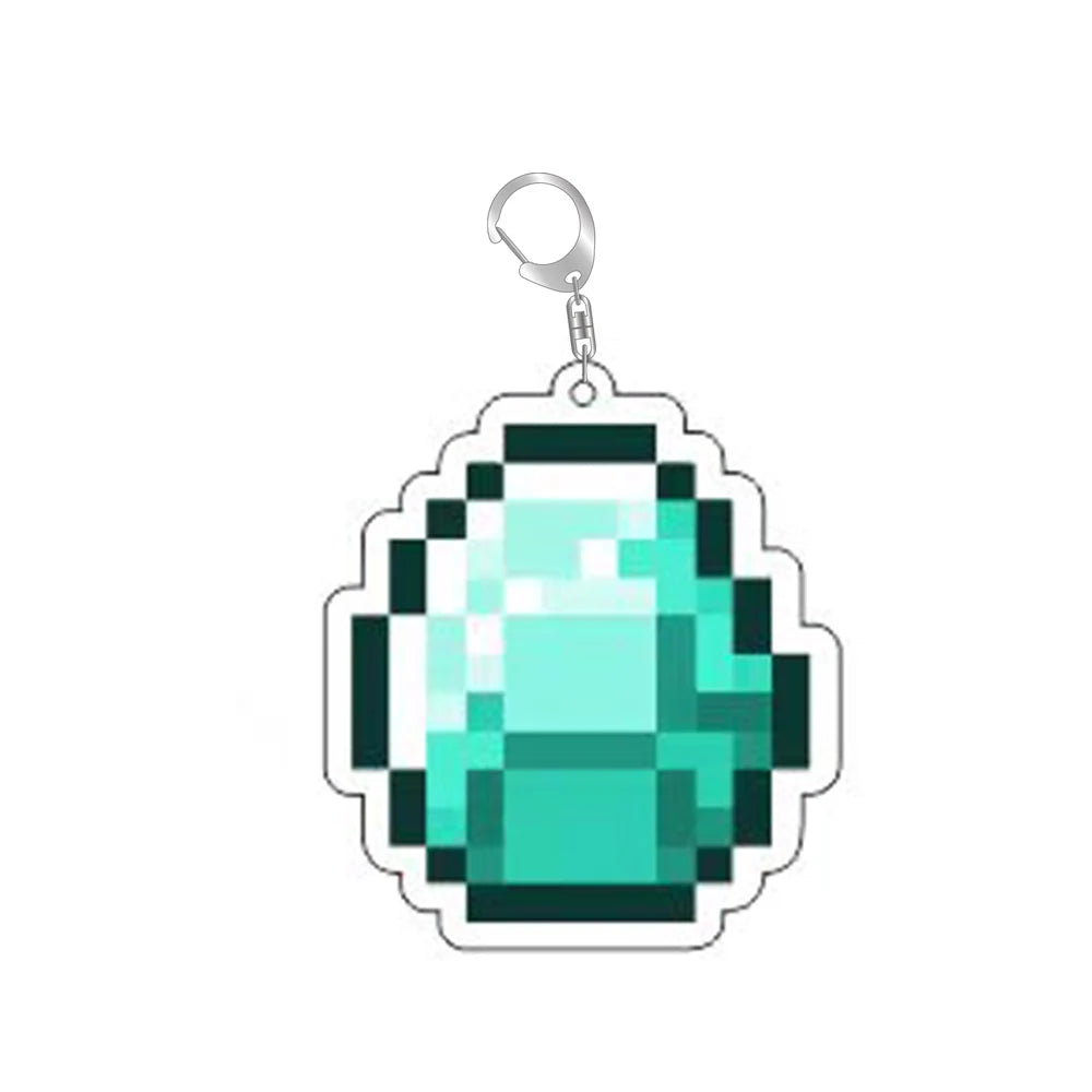 Golden Apple Keychain Totem of Undying Diamond Sword Eye Enchanted Bag Pendant Accessory Jewelry Gift Bag Charm Keyring Gift