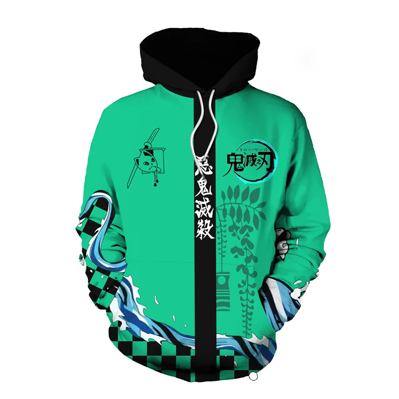 Anime Demon Slayer Kimetsu No Yaiba 3D Hoodie Sweatshirts Demon Slayer Agatsuma Zenitsu Tomioka Giyuu New Autumn Cosplay Tops