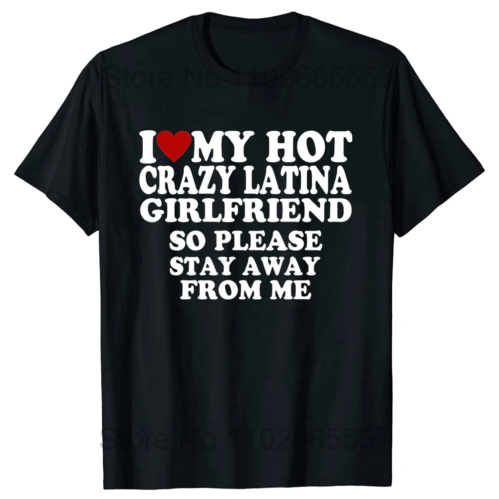 I Love Latinas T Shirts Summer Style Graphic Cotton Streetwear Short Sleeve Red Heart Funny Retro Design Gifts T-shirt Men