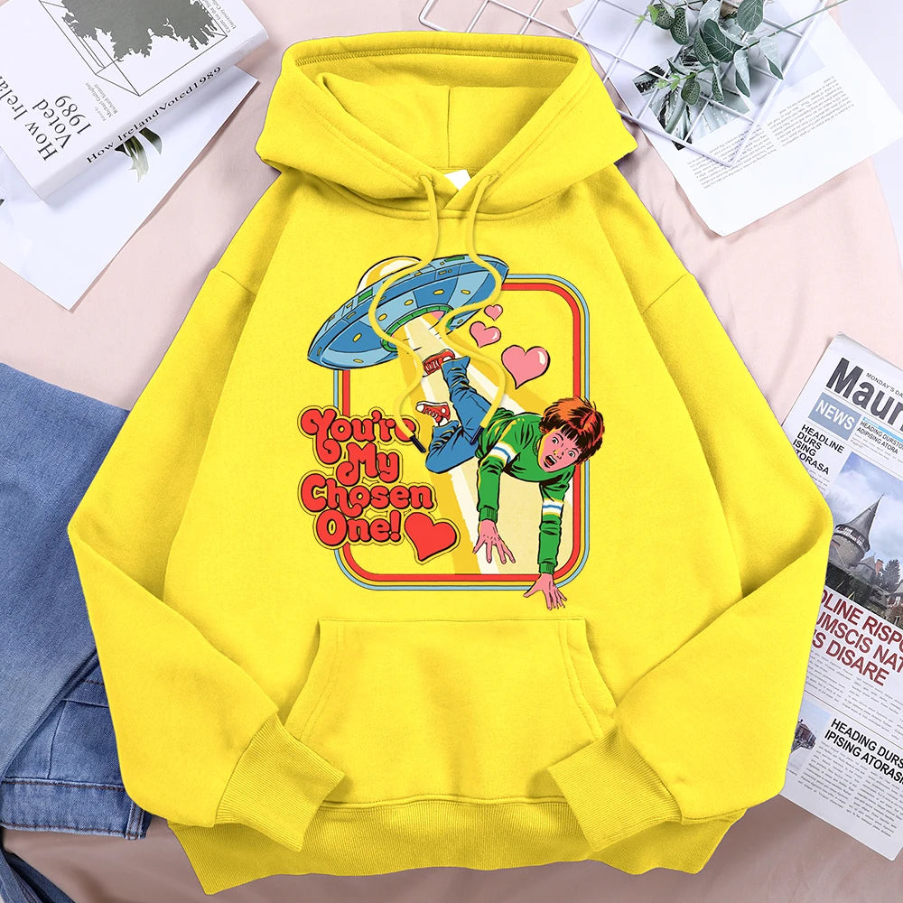 You Are My Chosen One Printed Women Hooded Cartoon Ideal Sport Shirts Leisure Aesthetic Sweatshirts Personality Baggy Clothes