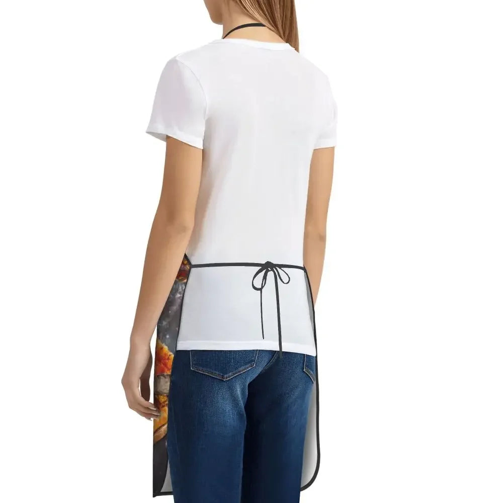 Unisex Space Pizza Cat Meme Bib Apron Adult Women Men Chef Tablier Cuisine for Cooking Kitchen Funny Animal Baking