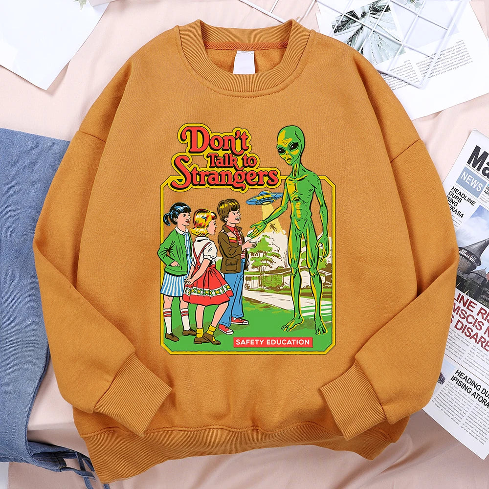 Don'T Talk To Strangers Men Women Hoody Warm Fleece Hoodies Hip Hop Autumn Sweatshirt Fashion Fleece Loose Sportswear Couple