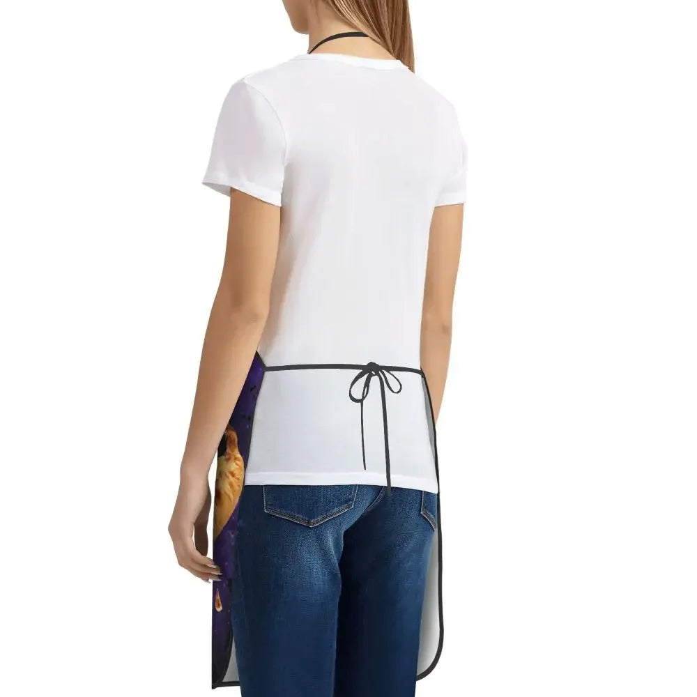 Unisex Space Pizza Cat Meme Bib Apron Adult Women Men Chef Tablier Cuisine for Cooking Kitchen Funny Animal Baking