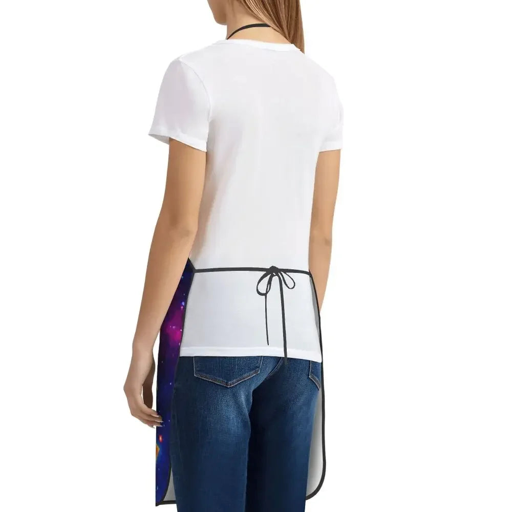 Unisex Space Pizza Cat Meme Bib Apron Adult Women Men Chef Tablier Cuisine for Cooking Kitchen Funny Animal Baking