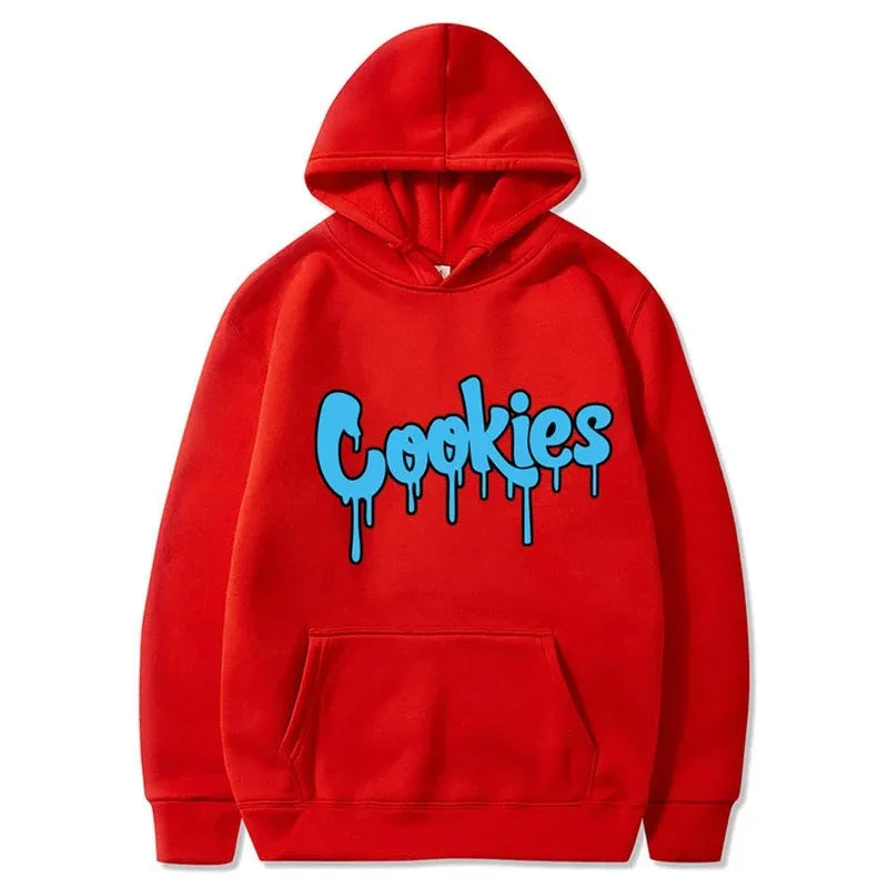 2025 New Fashion Leisure Anime Cookie Print Fleece Men's and Women's Same Style Sports Hoodie