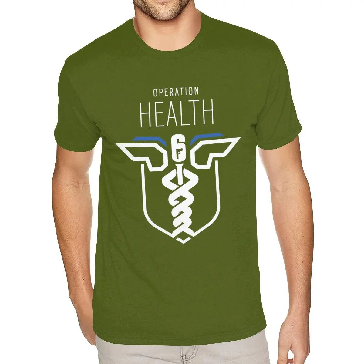 Harajuku Rainbow Six Siege Tees for Men Custom Print Short Sleeved Cotton Black O Neck Tee Shirt