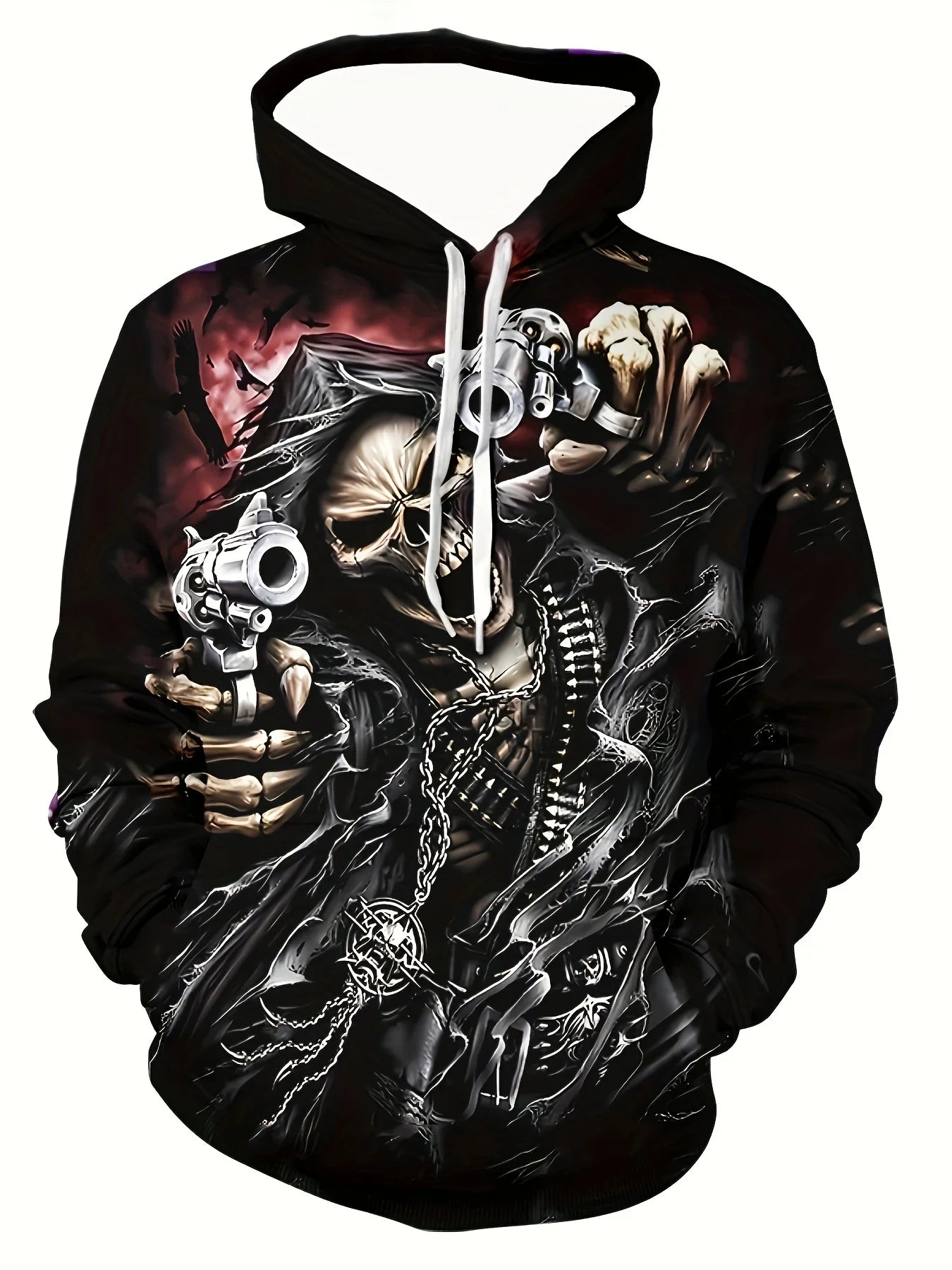 Autumn Skull and Rose 3D Print Hoodies Men Women Fashion Casual Sweatshirts Oversized Hoodie Pullovers Tracksuit Clothing