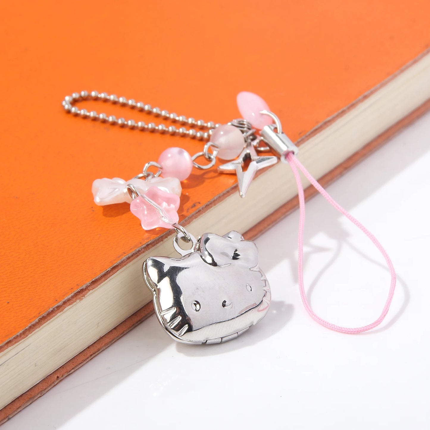 Kawaii Cat Bowknot Star Charm Phone Chain Cute Cartoon Kitty Pendant Keyring Bag Keychain Cosplay Props Jewelry Gift