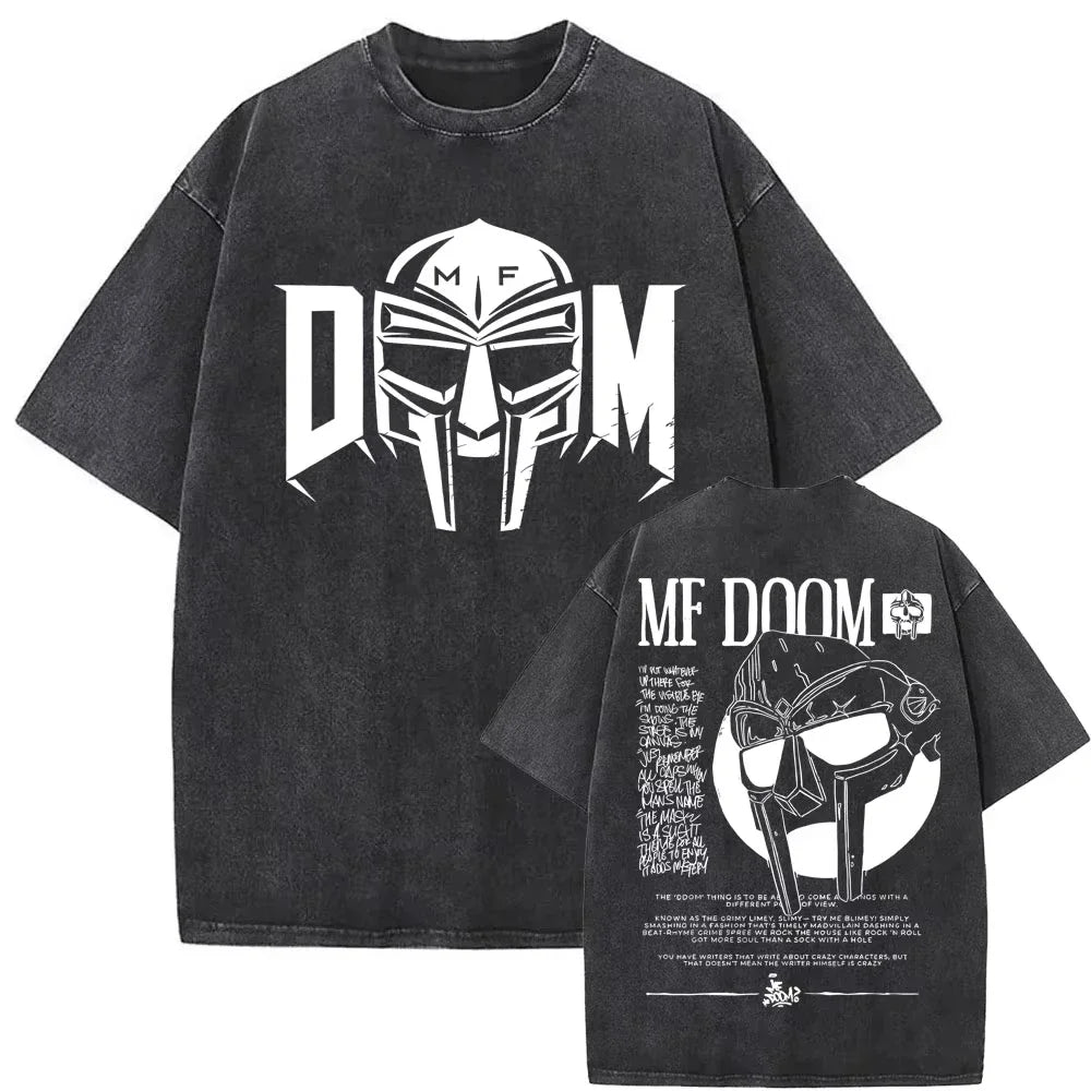 2025 Washed Vintage Rapper Mf Doom MM FOOD Graphic Print Tshirt Men Women Hip Hop Fashion T-shirts Male Casual