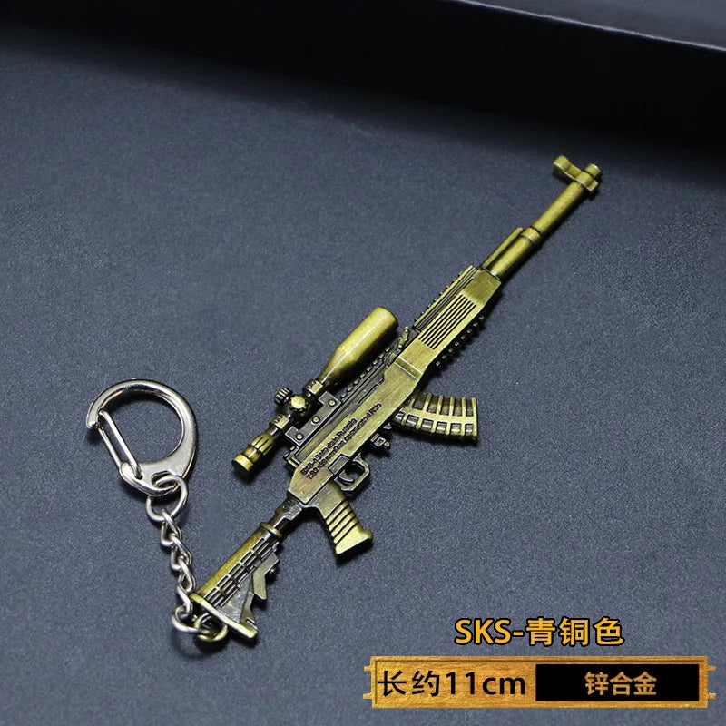 1pc Toy Gun Keychain, Alloy Toy Gun Model Pendant Car Key Chain Car Key Ring Gift For Men Boys