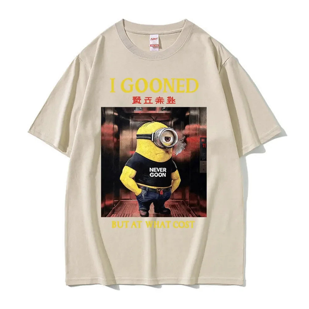 I Gooned But At What Cost Funny Meme Fashion T-shirts Casual Short Sleeve T-shirt Men Women Summer Japanese Streetwear T Shirt