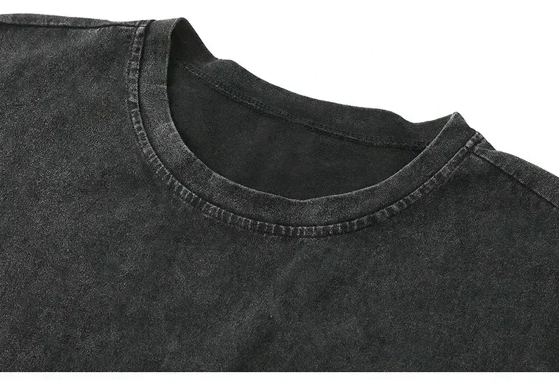 Oasis Band washed retro American street minimalist rock vest print T-shirt high-quality pure cotton Harajuku Y2K top