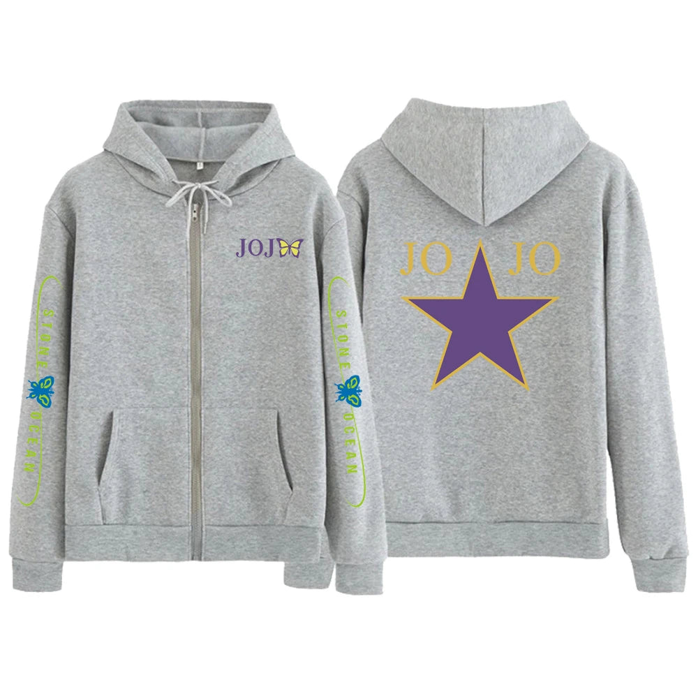 Anime Jojo's Bizarre Adventure Stone Ocean butterfly Hoodies Loose Unisex Anime Style Hoodie Autumn Spring Top sweatshirt