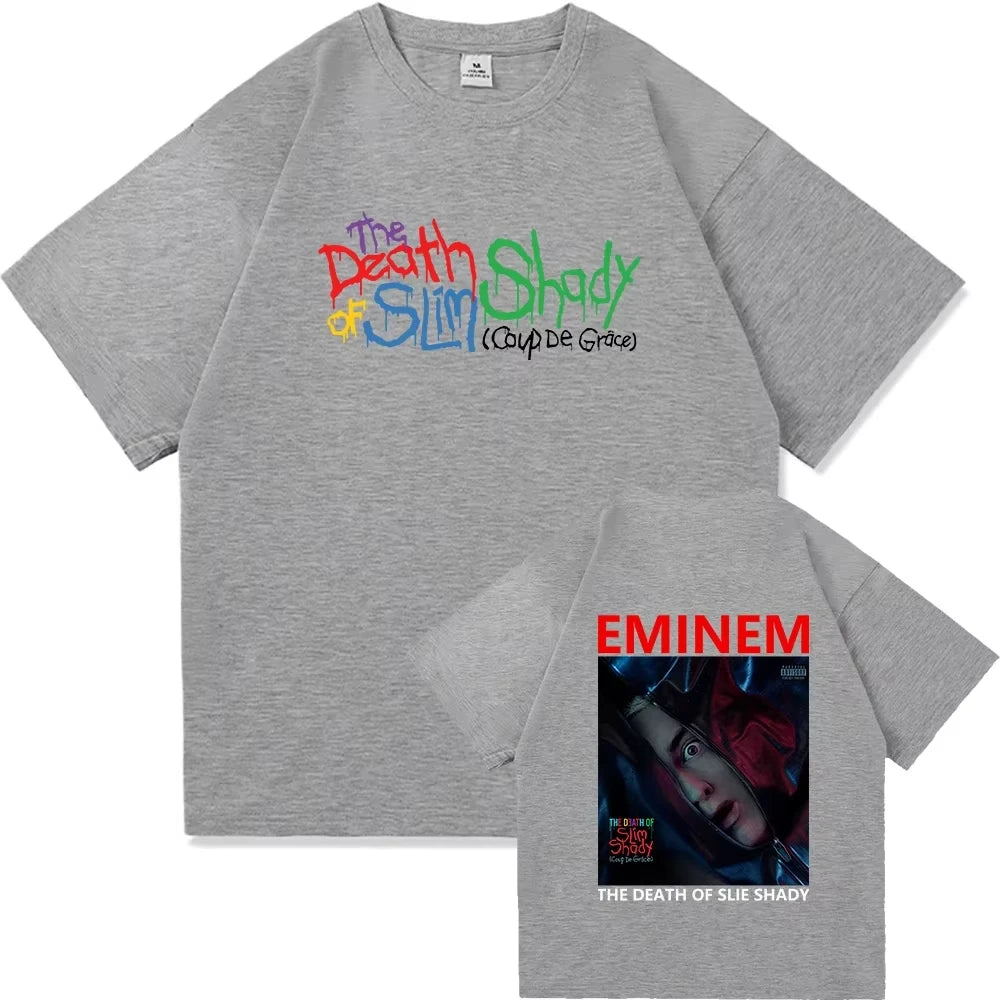 Eminem The Death of Slim Shady T Shirt Fashion Women Aesthetic Graphic T-Shirt Unisex High Quality Retro Tees Shirts