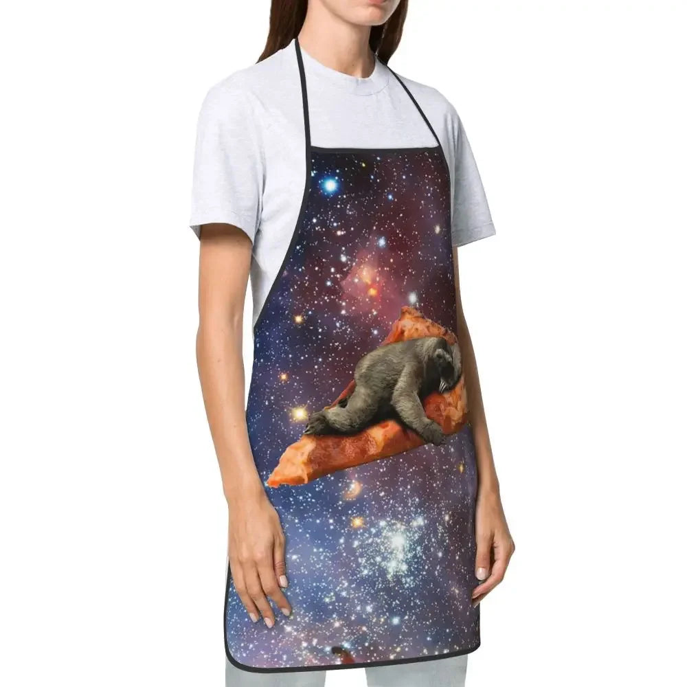 Unisex Space Pizza Cat Meme Bib Apron Adult Women Men Chef Tablier Cuisine for Cooking Kitchen Funny Animal Baking