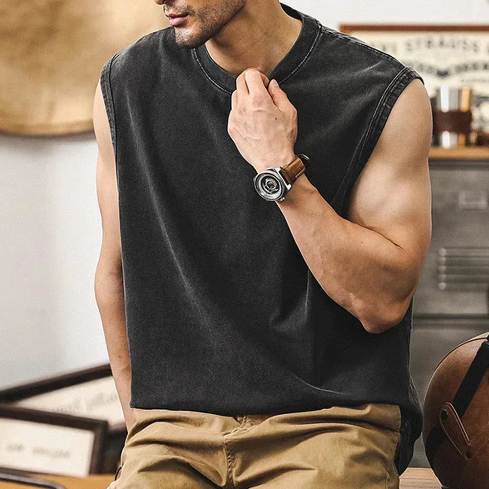 Oasis Band washed retro American street minimalist rock vest print T-shirt high-quality pure cotton Harajuku Y2K top