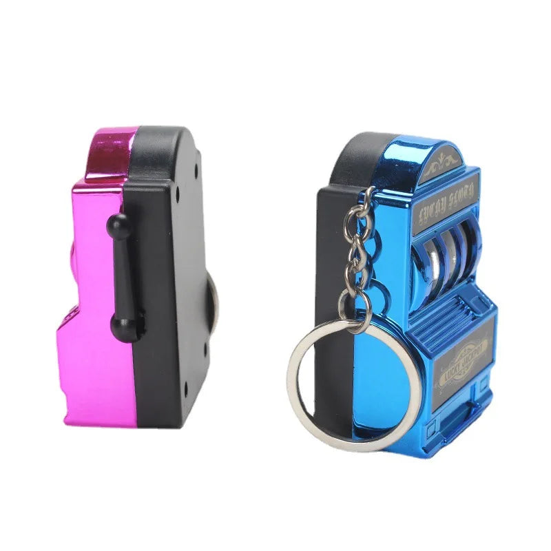 Fruit Slot Machine Keychain Lucky Charm Jackpot Keychains Mini Casino Pendant Bag Charm Novelty Gifts for Kids Adults