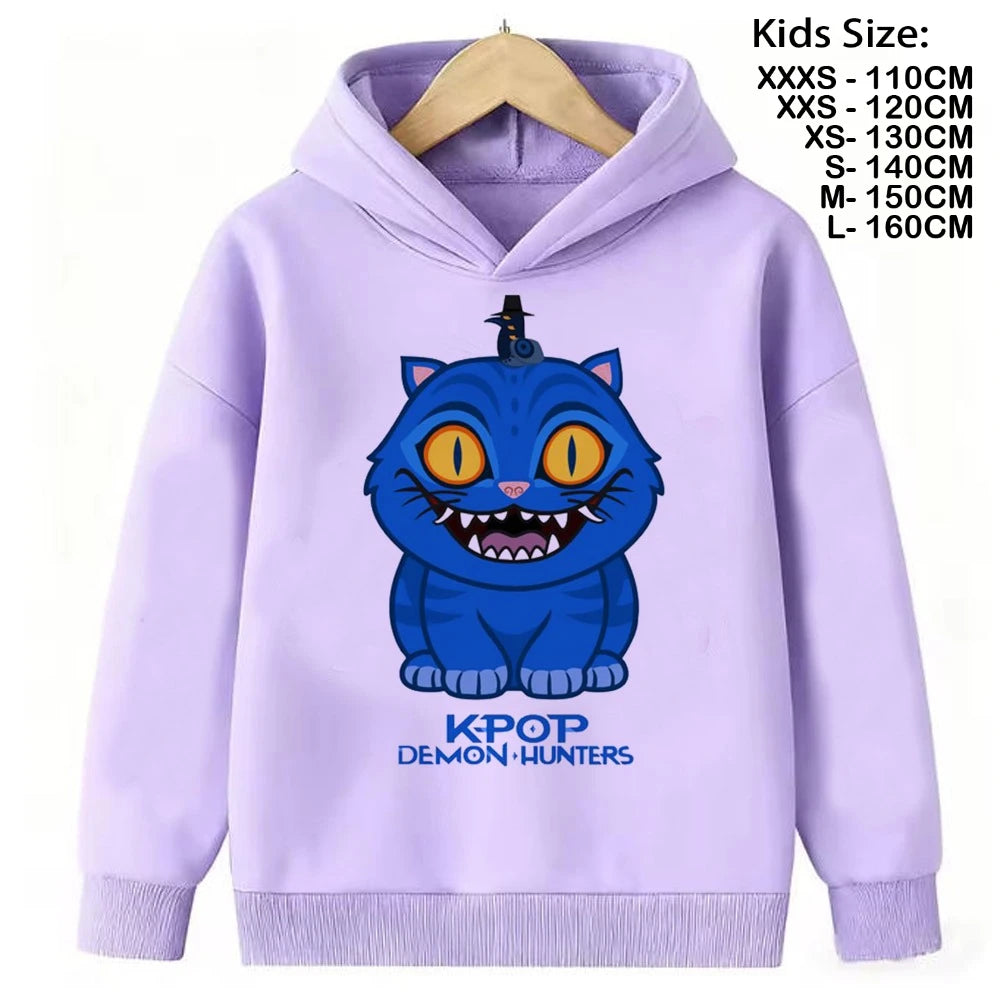 KPop Demon Hunters Hoodies Teenage Girls Boys Rumi KPop Demon Hunters Hoody Autumn Casual Long Sleeve Children Clothing