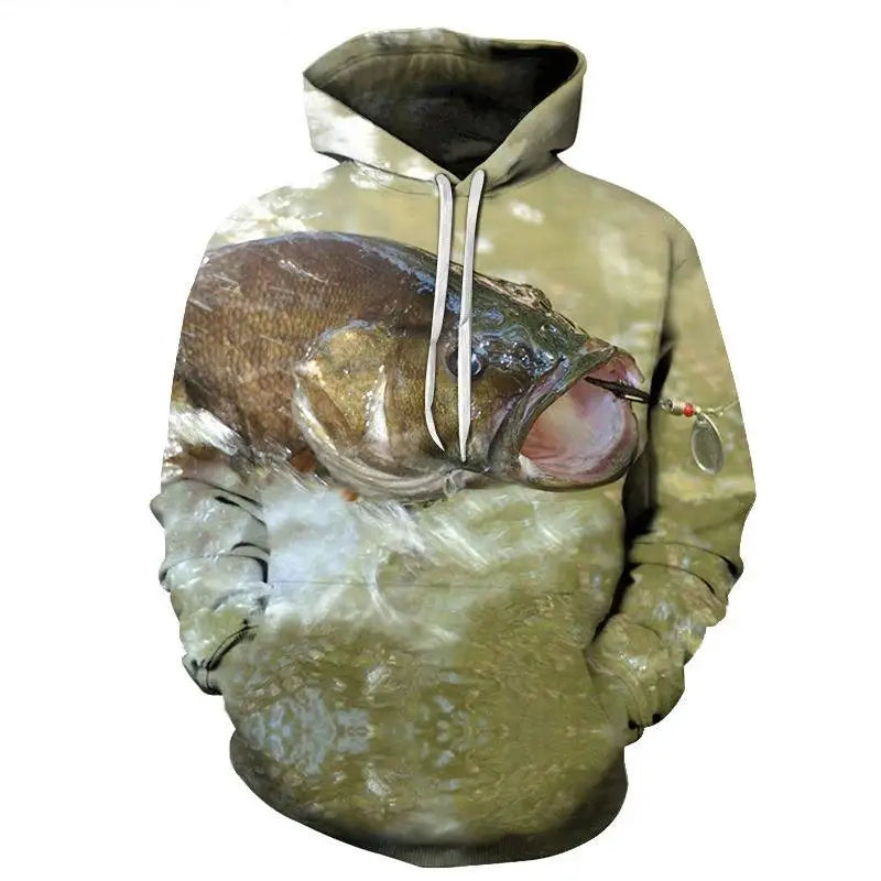 3D Printed Tuna Fishing Pattern Men's Hoodie Harajuku Street Sweatshirt Unisex Casual Pullover Autumn Jacket Essential Sportswea