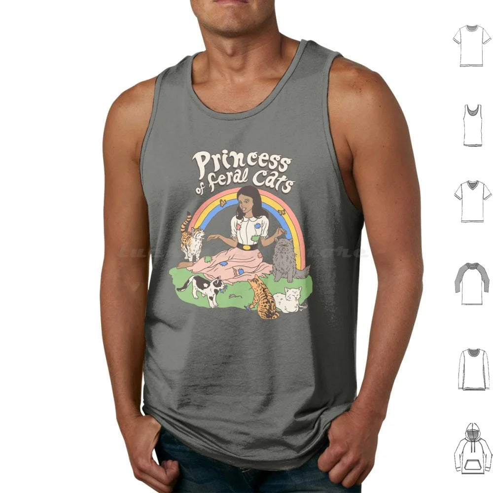 Princess Of Feral Cats 2 Tank Tops Vest Sleeveless Cat Cats Kitten Kittens Memes Princess Humor Funny Kitteh Ruler Royalty